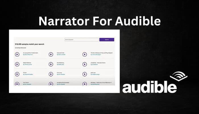 Find narrators for audible